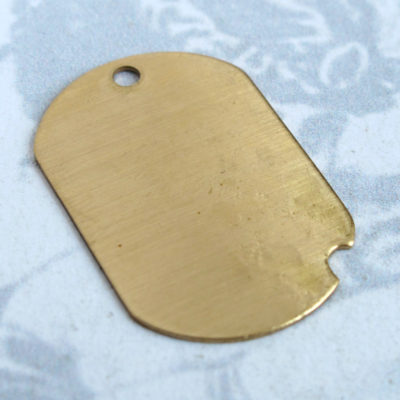 brass dog tag charm