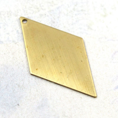Brass Long Diamond Engraving Charms (8X) (M583)