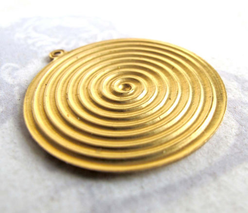 large brass spiral pendants