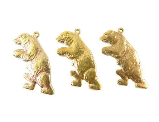 Brass Walking Bear Charms