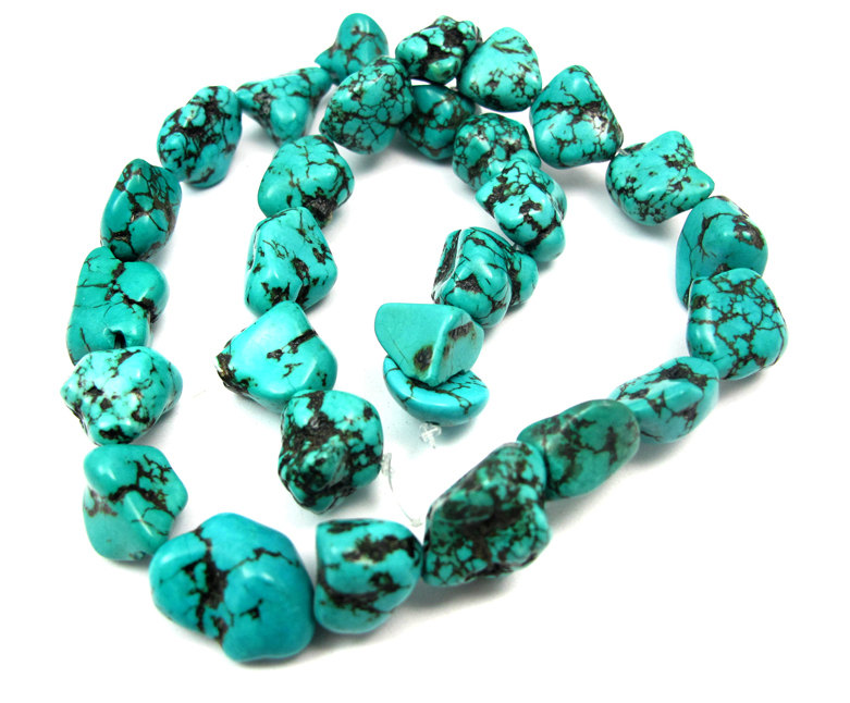 Dyed Howlite Dark Turqoise Blue Rock Beads