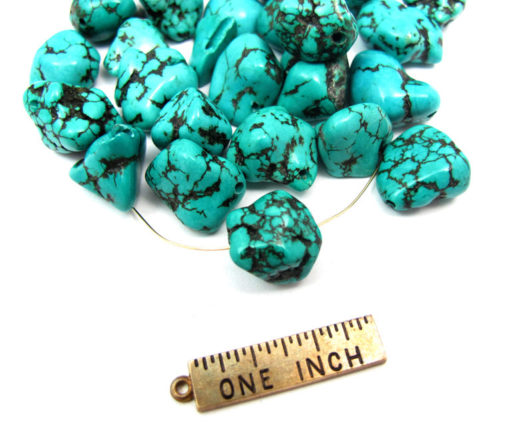Dyed Howlite Dark Turqoise Blue Rock Beads