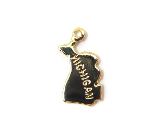 Engraved Tiny GOLD Plated on Raw Brass Michigan State Charms