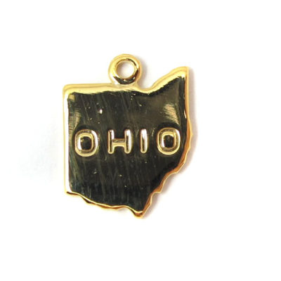 Engraved Tiny Gold Plated on Raw Brass Ohio State Charms