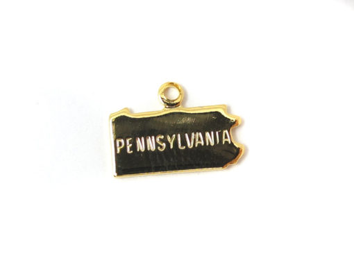 Engraved Tiny GOLD Plated on Raw Brass Pennsylvania State Charms