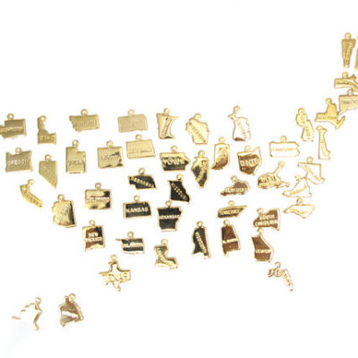 ENGRAVED - Tiny Gold Plated State Charms