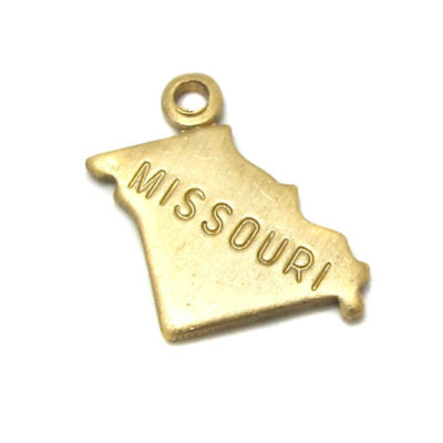 ENGRAVED - Tiny Raw Brass Missouri State Charms