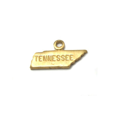 Engraved - Tiny Raw Brass Tennessee State Charms