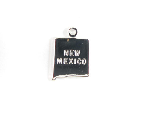 Engraved Tiny SILVER Plated on Raw Brass New Mexico State Charms