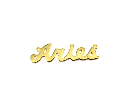 Gold Plated Astrological Name Plate Pendants - Aries