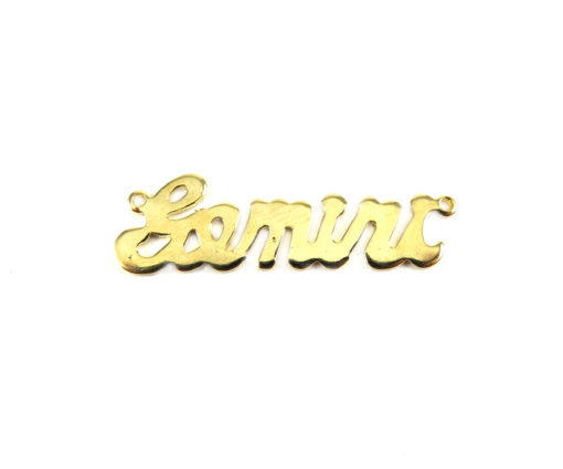 Gold Plated Astrological Name Plate Pendants - Gemini