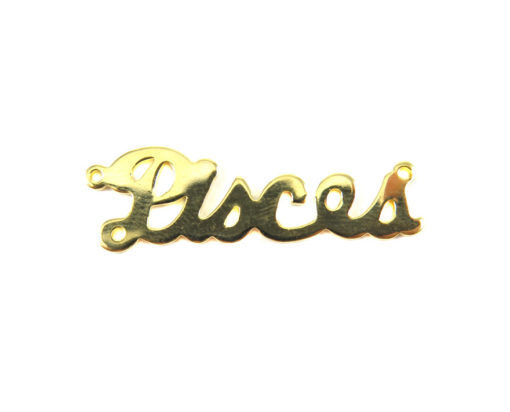 Gold Plated Astrological Name Plate Pendants - Pisces