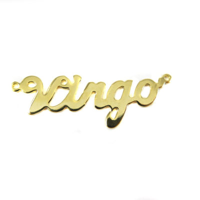 Gold Plated Astrological Name Plate Pendants - Virgo