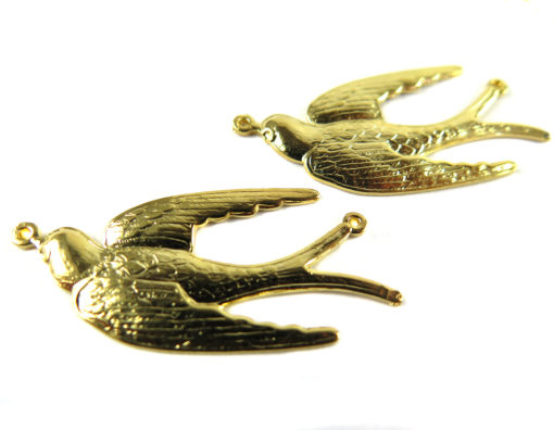 Gold Plated Flying Sparrow Bird Pendant