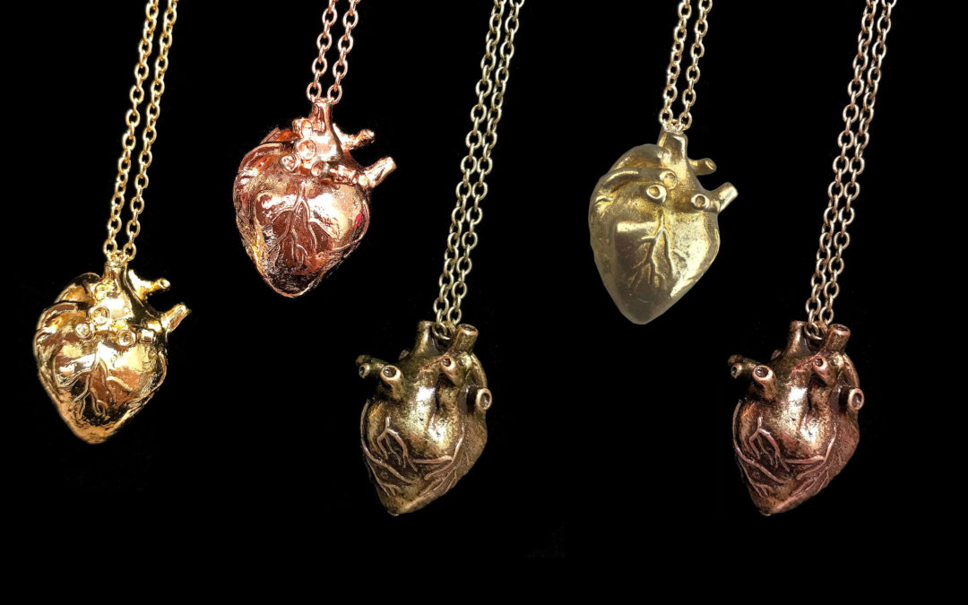 Three Dimensional Anatomical Heart Necklace – Select Your Finish!