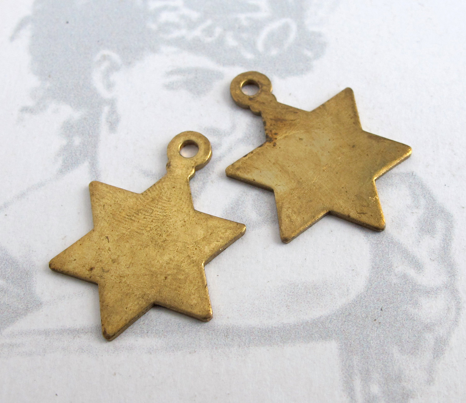 Tarnished Engraving Red Brass Cross Charms