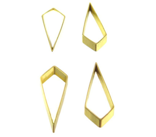 Raw Brass Geometric Diamond Drop Charms