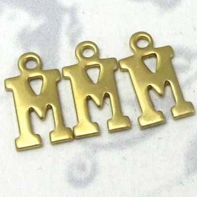 Assortment Of Vintage Brass Letter Charms B E F G H M N P R S T W