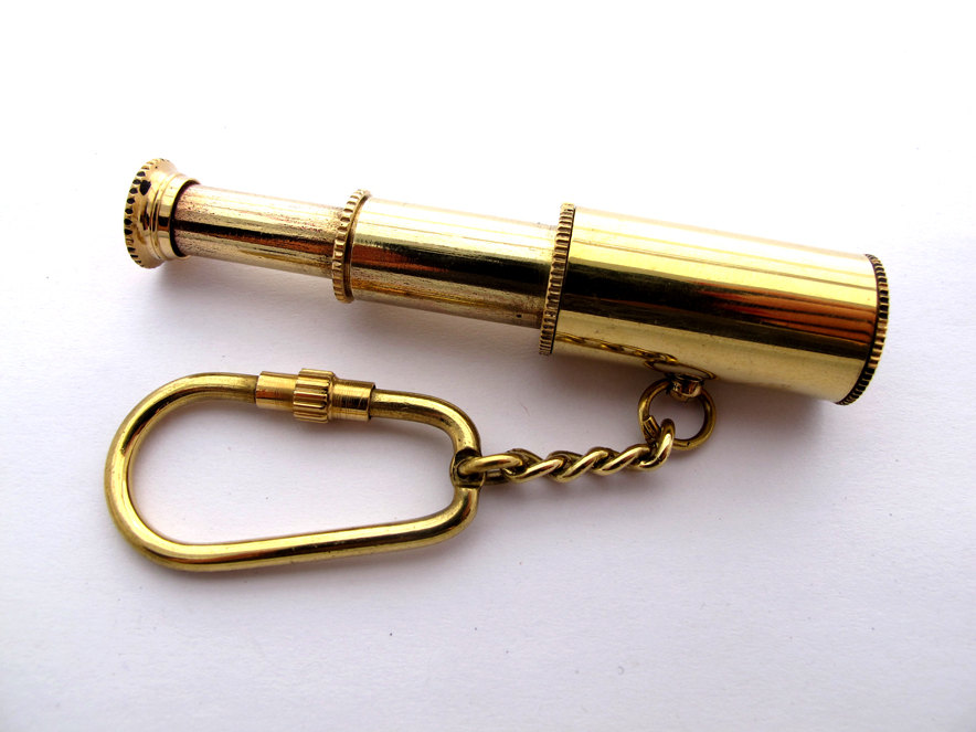 LOTS OF 50 Brass telescope antique handmade Pendant Necklace Key Ring Key chain 