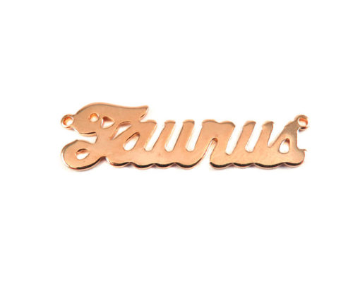Rose Gold Plated Astrological Name Plate Pendants - Taurus