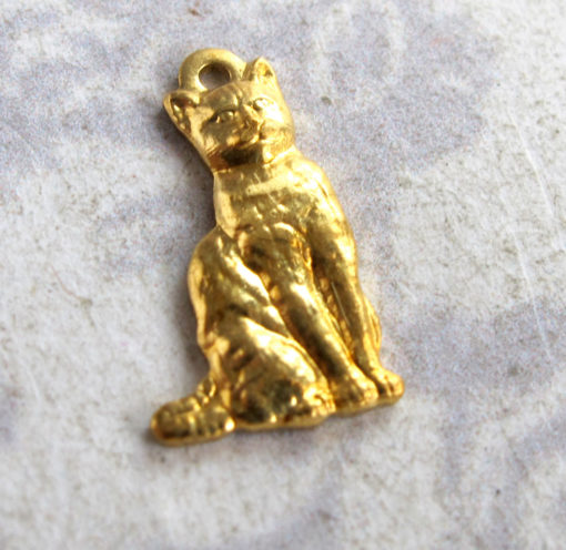 Small Brass Cat Charms