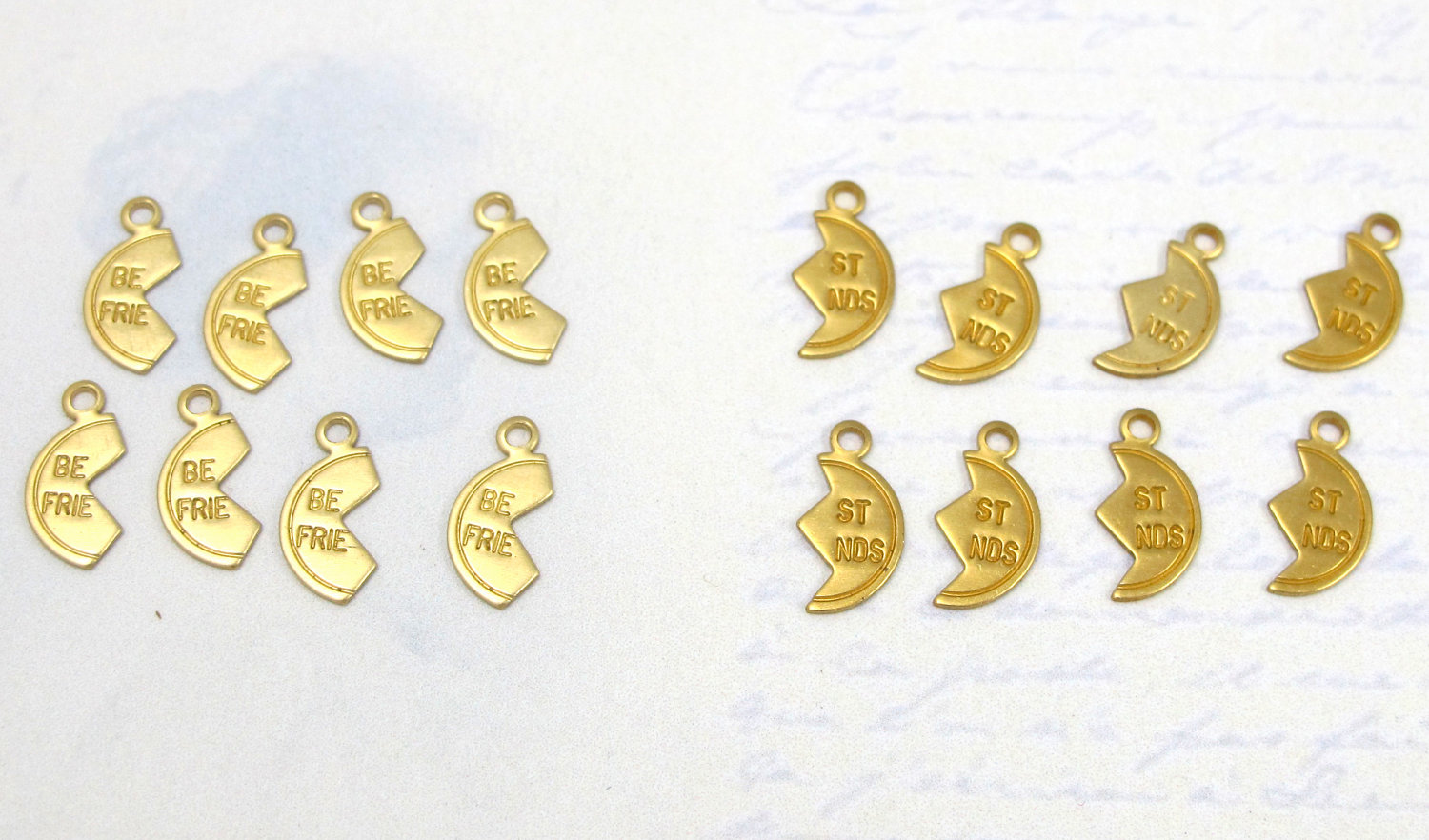 35pcs mixed clear AB gold charms set N0006