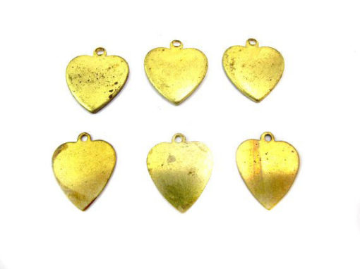 vintage brass engraving heart charms
