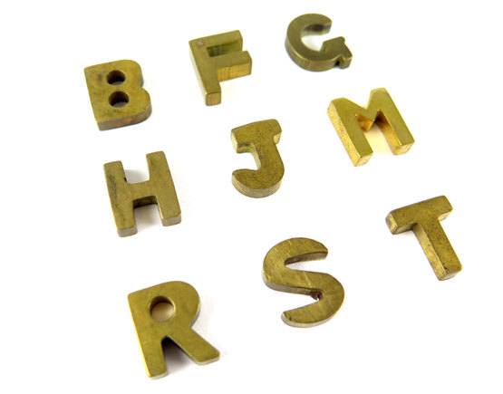 Assortment of Vintage Gold Plated Initial Letter Charms - A B C D F H K M N O S T U V