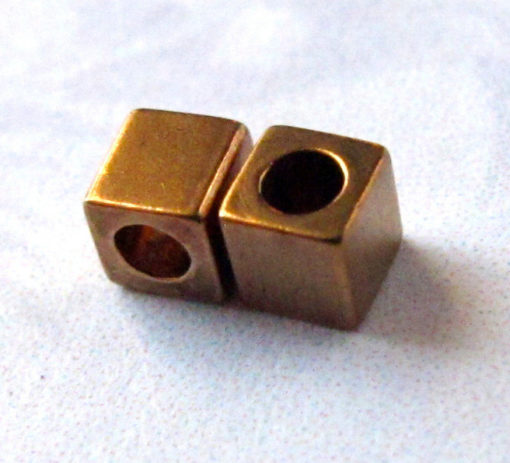 Vintage Brass Tiny Cube Beads