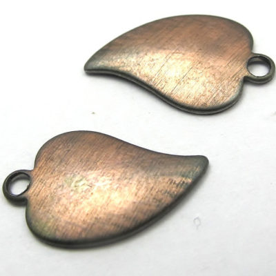 Vintage Copper Plated on Steel Leaf Charms
