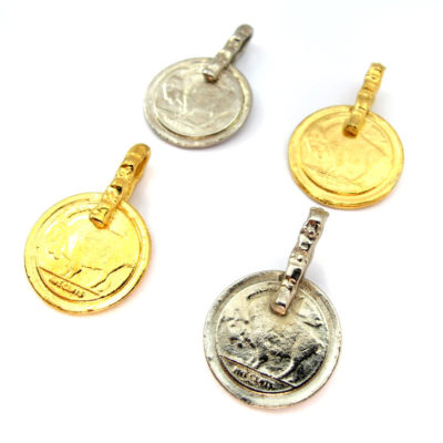 Vintage Gold and Silver Plated Buffalo Nickel Pendant