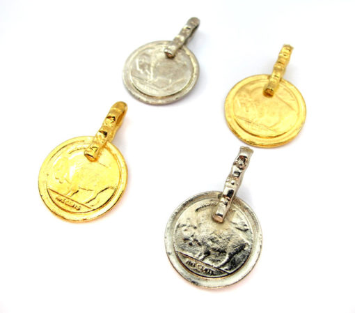 Vintage Gold and Silver Plated Buffalo Nickel Pendant