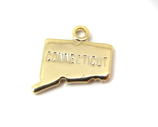 gold plated Connecticut state charms