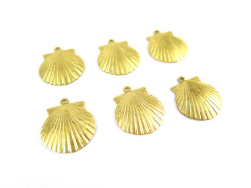 raw brass medium sea shell charms
