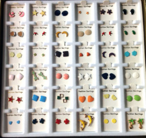 colorful vintage enamel stud earrings