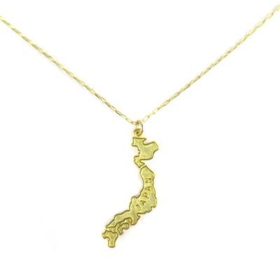 Japan islands pendant on dainty faceted chain