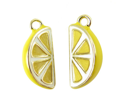 gold plated lemon slice charms