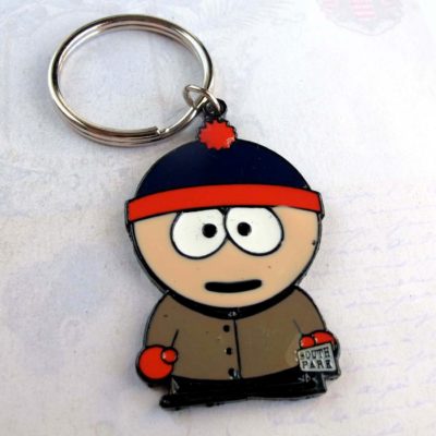colorful enamel keychain of Stan from south park
