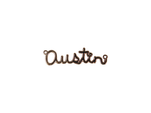 rose gold plated Austin name plate charm