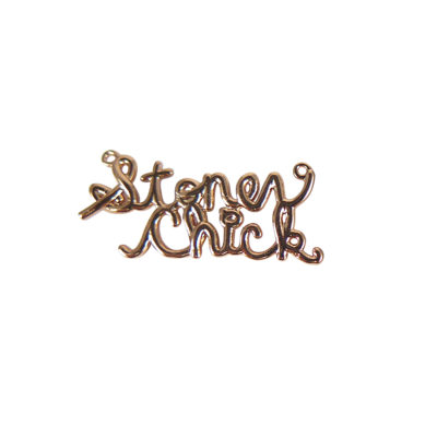 rose gold plated stoner chick nameplate charms