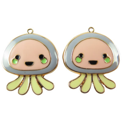 rose gold plated jelly fish charms