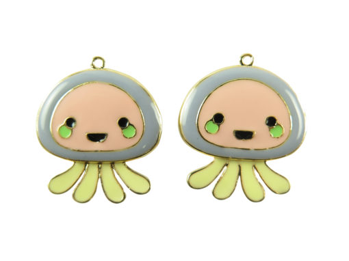 gold plated jelly fish charms