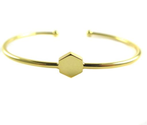 gold plated hexagon cuff