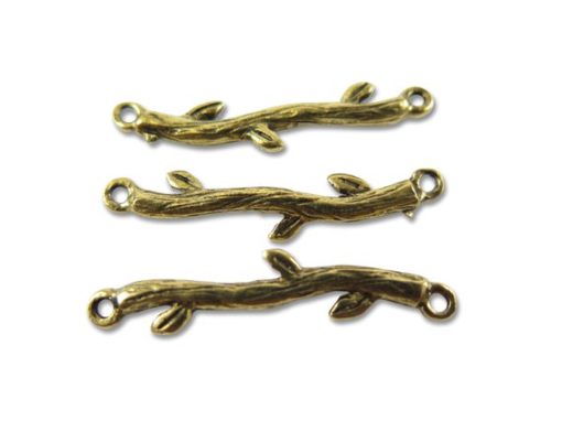 antiqued gold plated twig connector charm