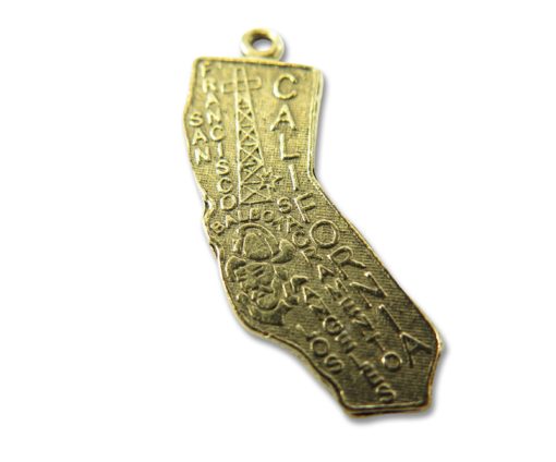 Antique gold plate California charms