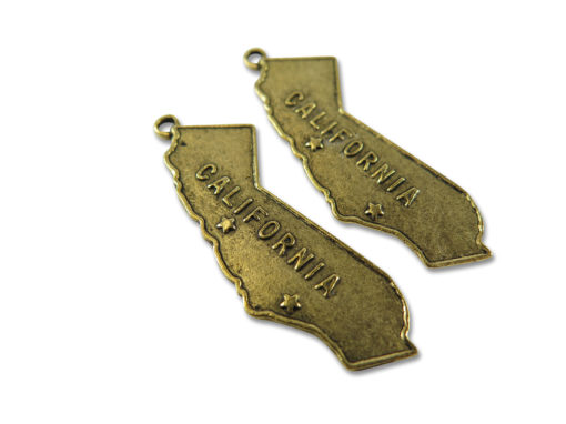 antiqued gold plated California pendant
