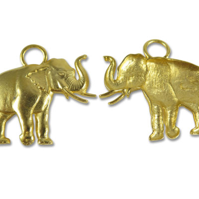 gold plated on white metal huge elephant pendant