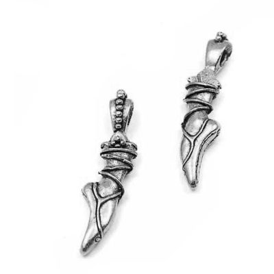 antiqued silver plated ballet slipper charms