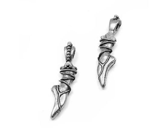 antiqued silver plated ballet slipper charms