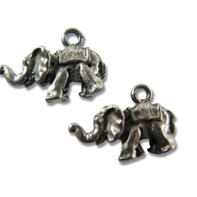 antiqued rhodium plated elephant charms